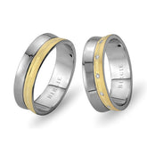 White and Yellow Gold Visnezade Wedding Band w/ Diamonds