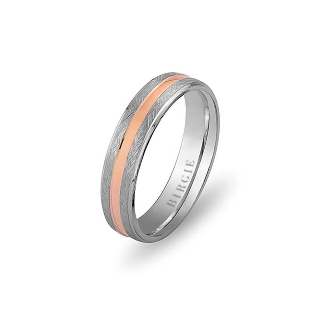 White and Rose Gold Gulbahar Wedding Band