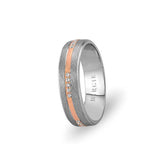 White and Rose Gold Gulbahar Wedding Band w/ Diamonds