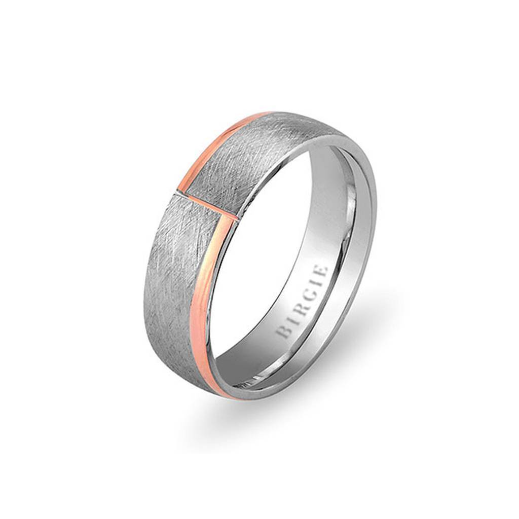 White and Rose Gold Crocus Wedding Band