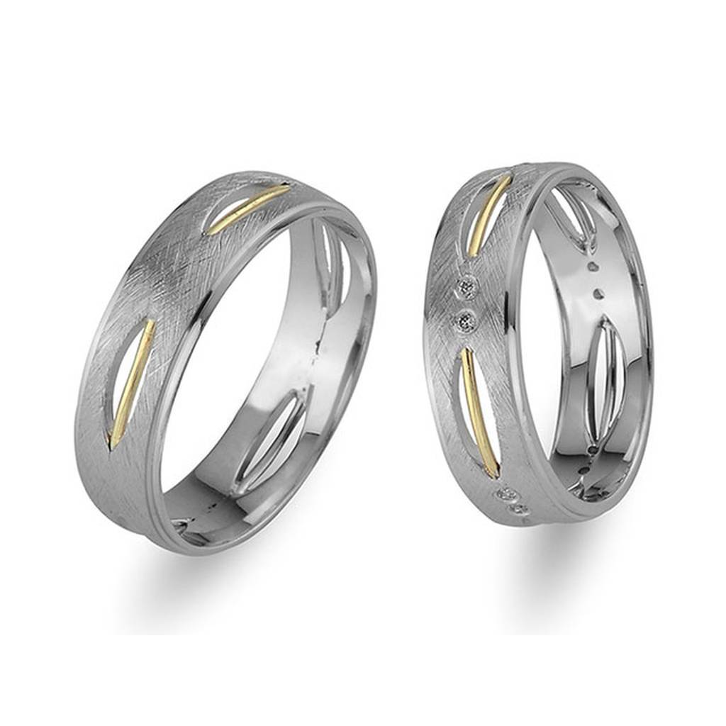 White and Yellow Gold Kyrenia Wedding Band w/ Diamonds