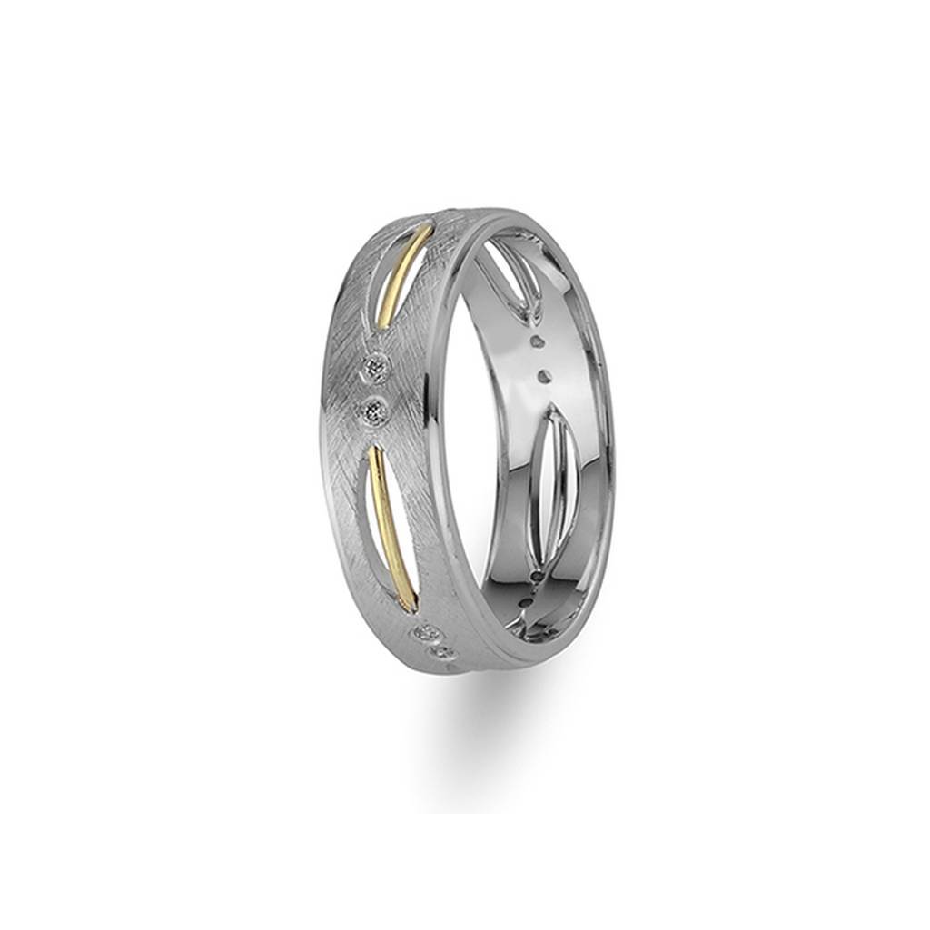 White and Yellow Gold Kyrenia Wedding Band w/ Diamonds