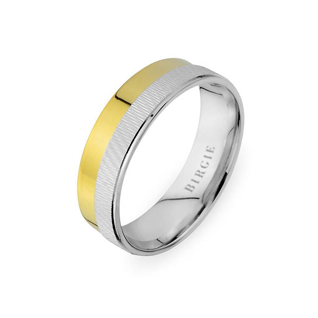 White and Yellow Gold Selimiye Wedding Band