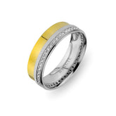 White and Yellow Gold Selimiye Wedding Band w/ Diamonds