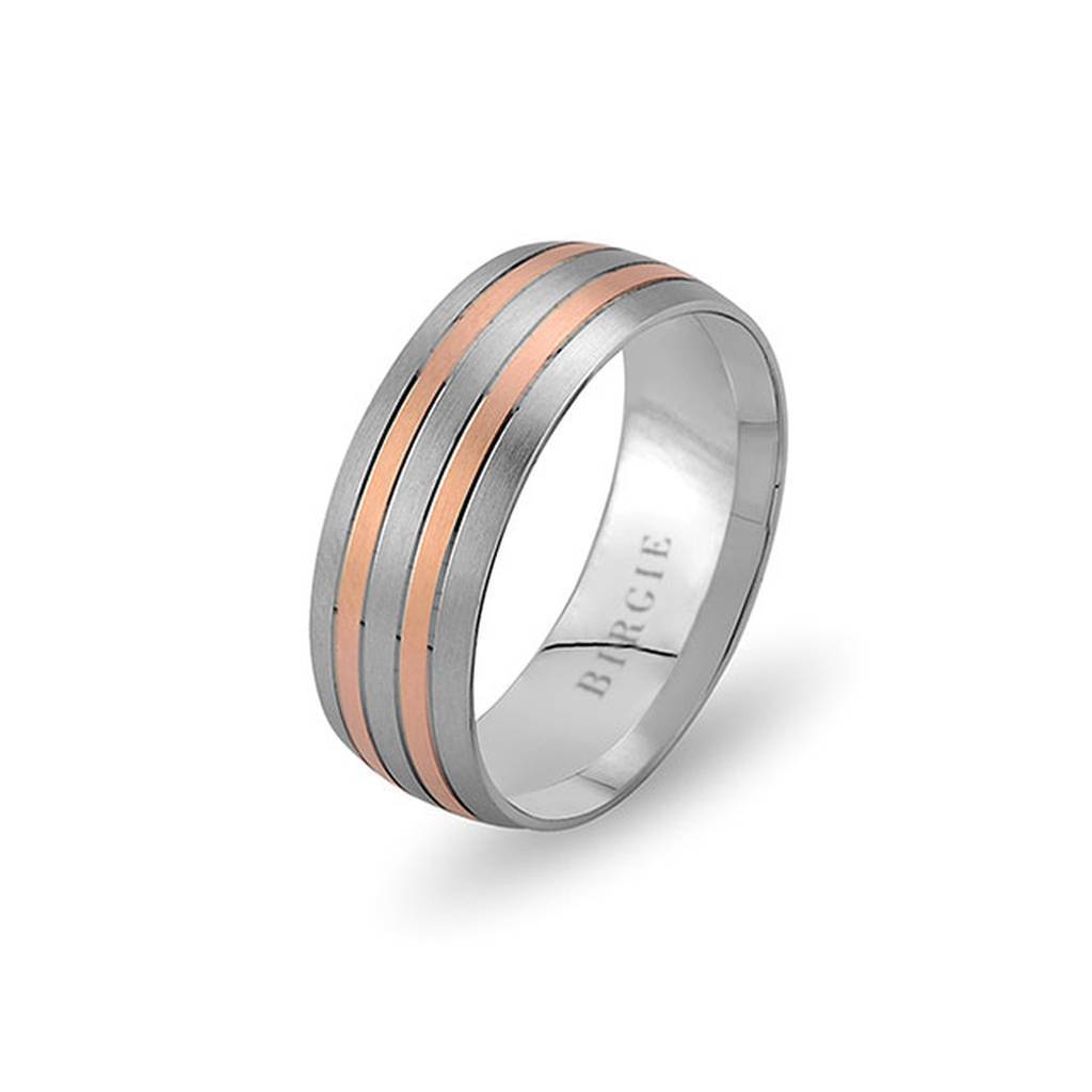 White and Rose Gold Mihrimah Wedding Band