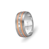 White and Rose Gold Mihrimah Wedding Band w/ Diamonds