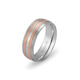 White and Rose Gold Nurbanu Wedding Band