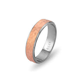 White and Rose Gold Nymphea Wedding Band