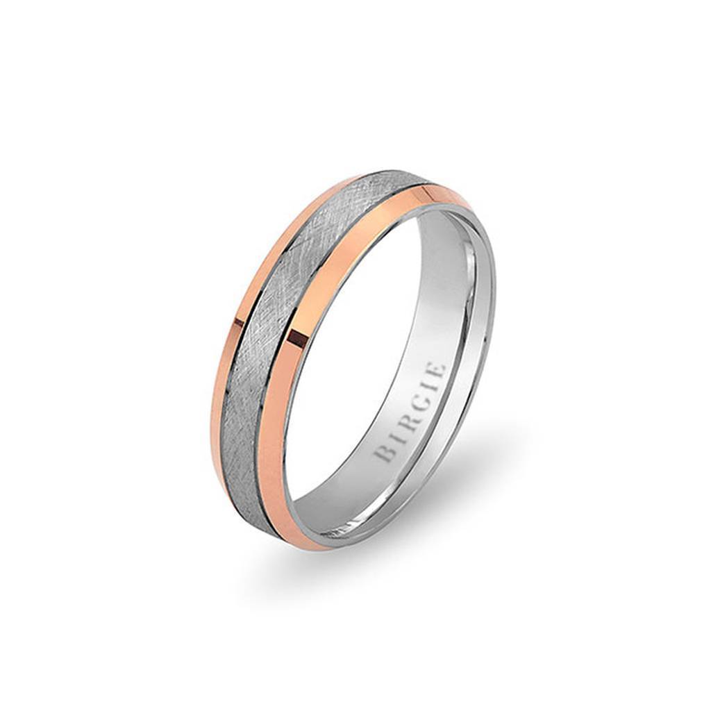 White and Rose Gold Huma Wedding Band