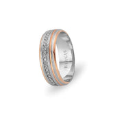 White and Rose Gold Mara Wedding Band w/ Diamonds