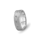 White Gold Gulbahar Matt Wedding Band w/ Diamonds