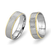 White and Yellow Gold Nigar Wedding Band w/ Diamonds