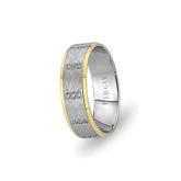 White and Yellow Gold Nigar Wedding Band w/ Diamonds