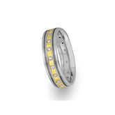 White and Yellow Gold Fulane Wedding Band w/ Diamonds