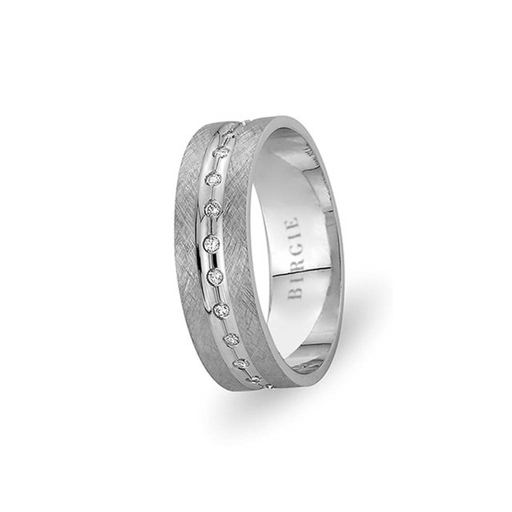 White Gold Mahidevran Wedding Band w/ Diamonds - Birgie Diamant | Fine Jewellery - Diamant & Edelstein Schmuck