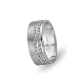 White Gold Wedding Band w/ Twin Line Diamonds - Birgie Diamant | Fine Jewellery - Diamant & Edelstein Schmuck