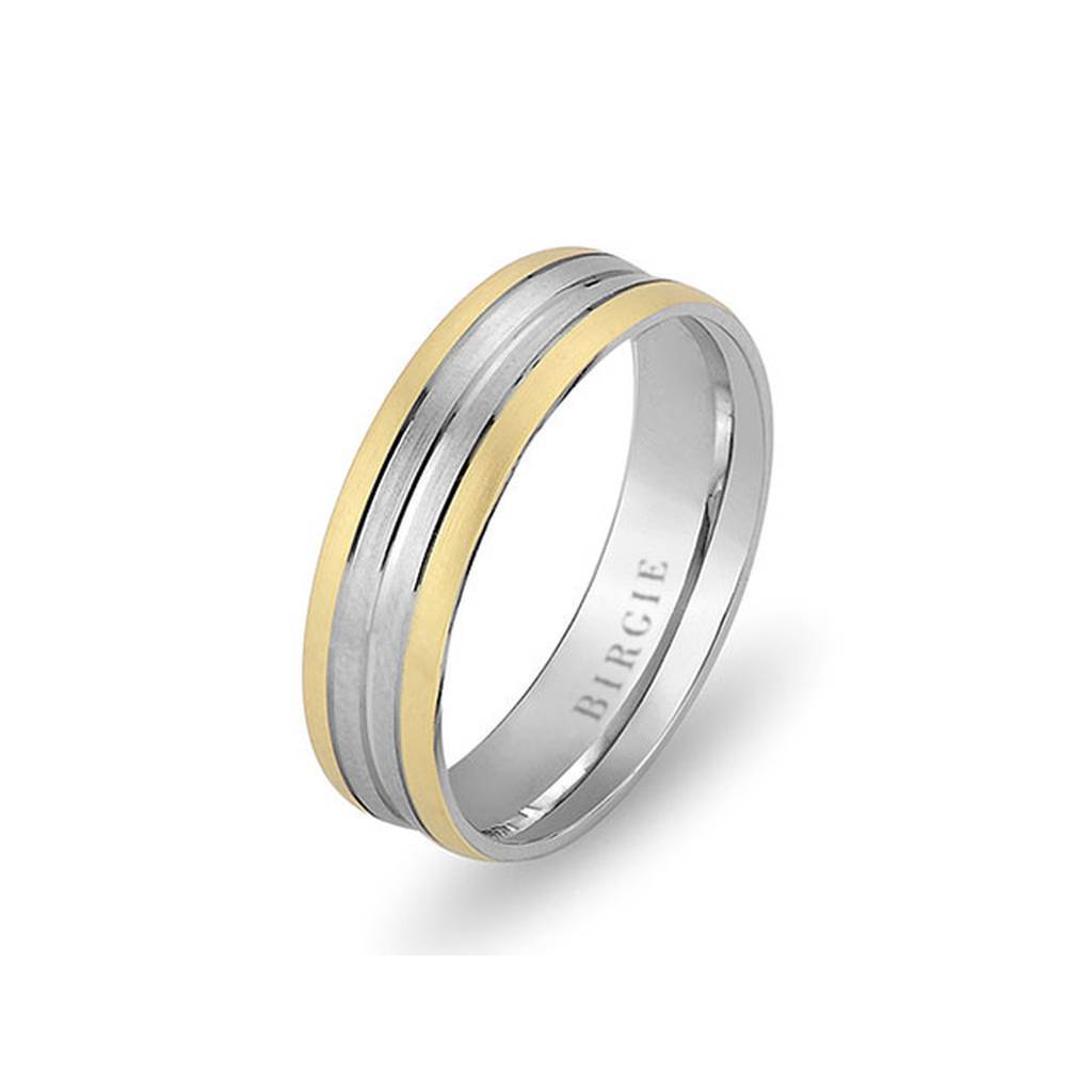 White and Yellow Gold Akile Wedding Band