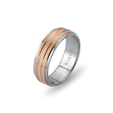 White and Rose Gold Haseki Wedding Band