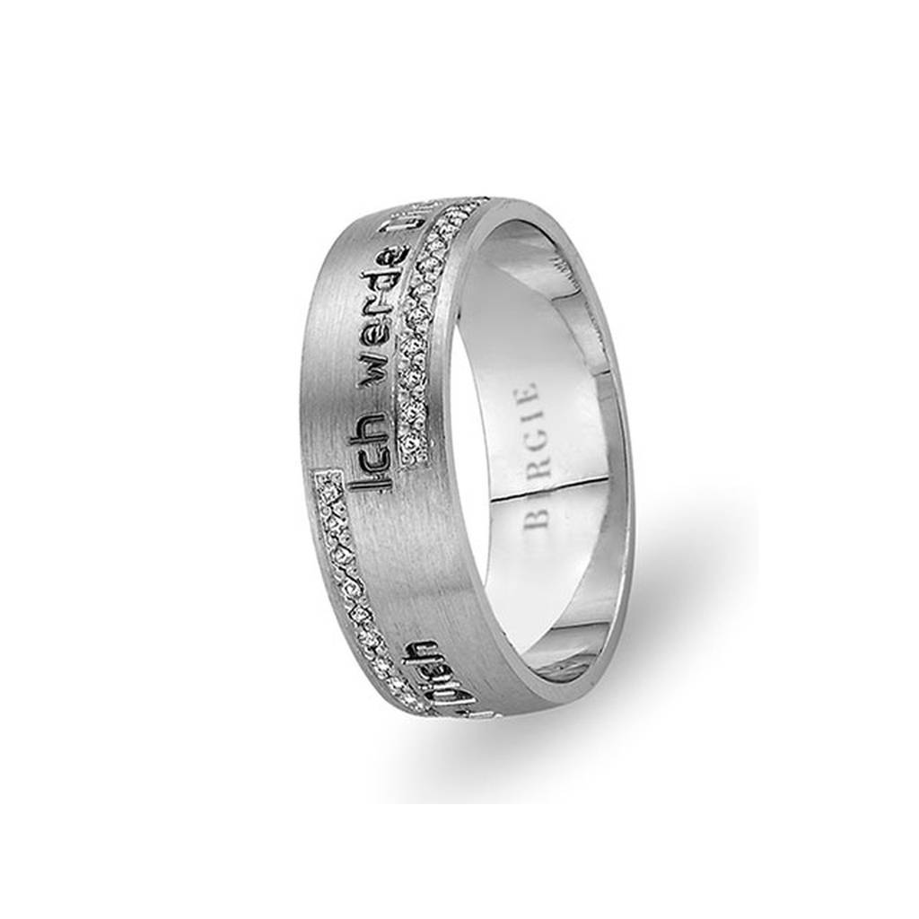 White Gold I Love You Engraved Wedding Band w/ Diamonds - Birgie Diamant | Fine Jewellery - Diamant & Edelstein Schmuck