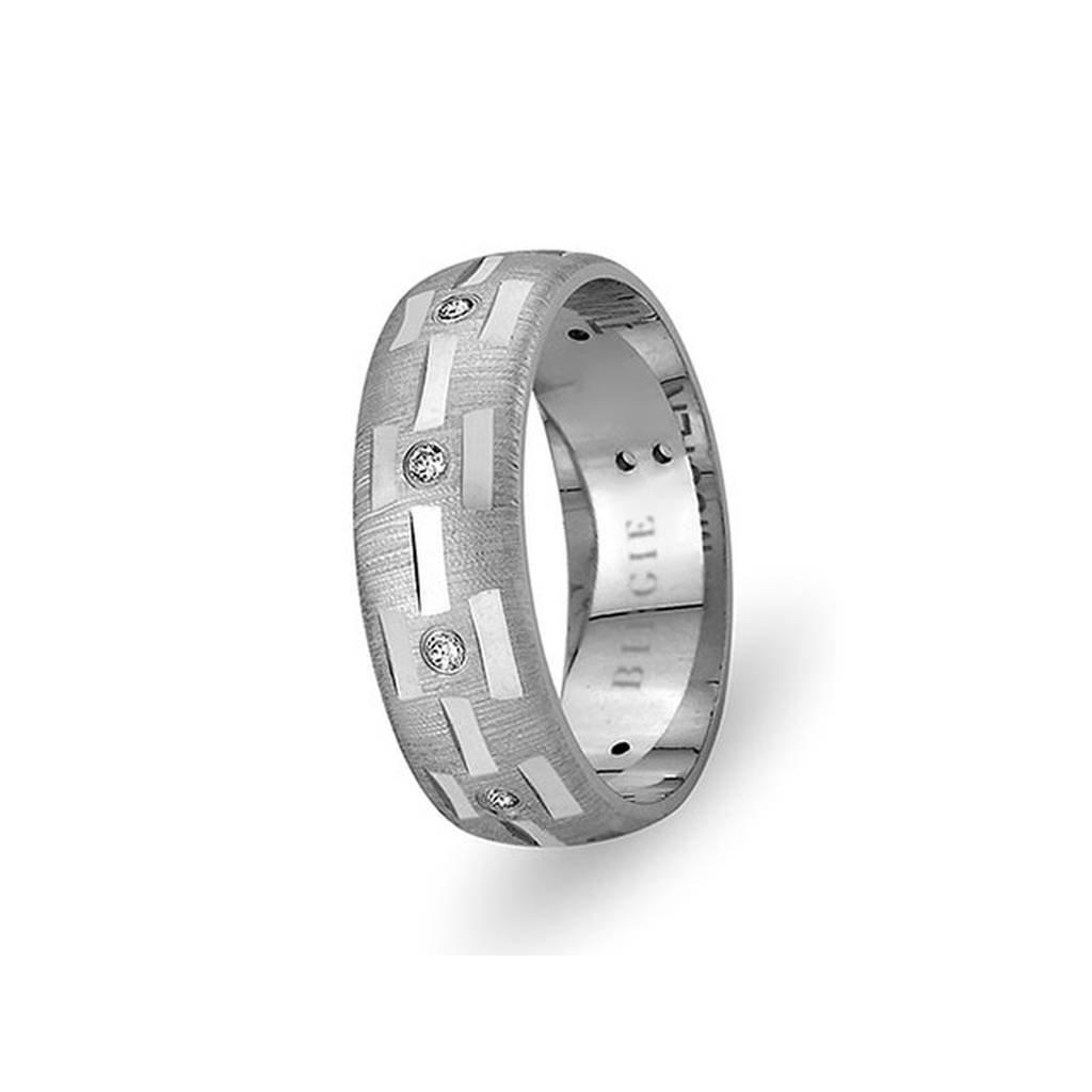 White Gold Lebriz Wedding Band w/ Diamonds - Birgie Diamant | Fine Jewellery - Diamant & Edelstein Schmuck