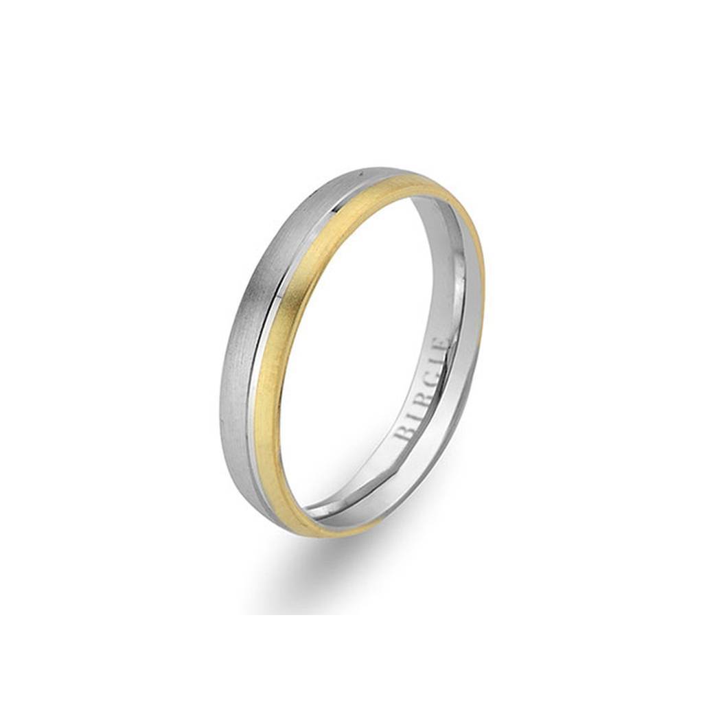 White and Yellow Gold Basil Wedding Band