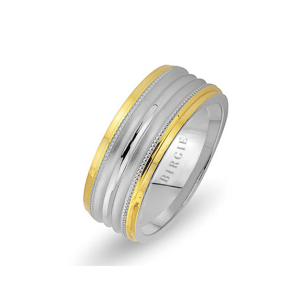 White and Rose Gold Gevheri Wedding Band