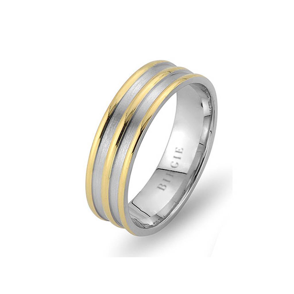 White and Rose Gold bi Wedding Band - Birgie Diamant | Fine Jewellery - Diamant & Edelstein Schmuck