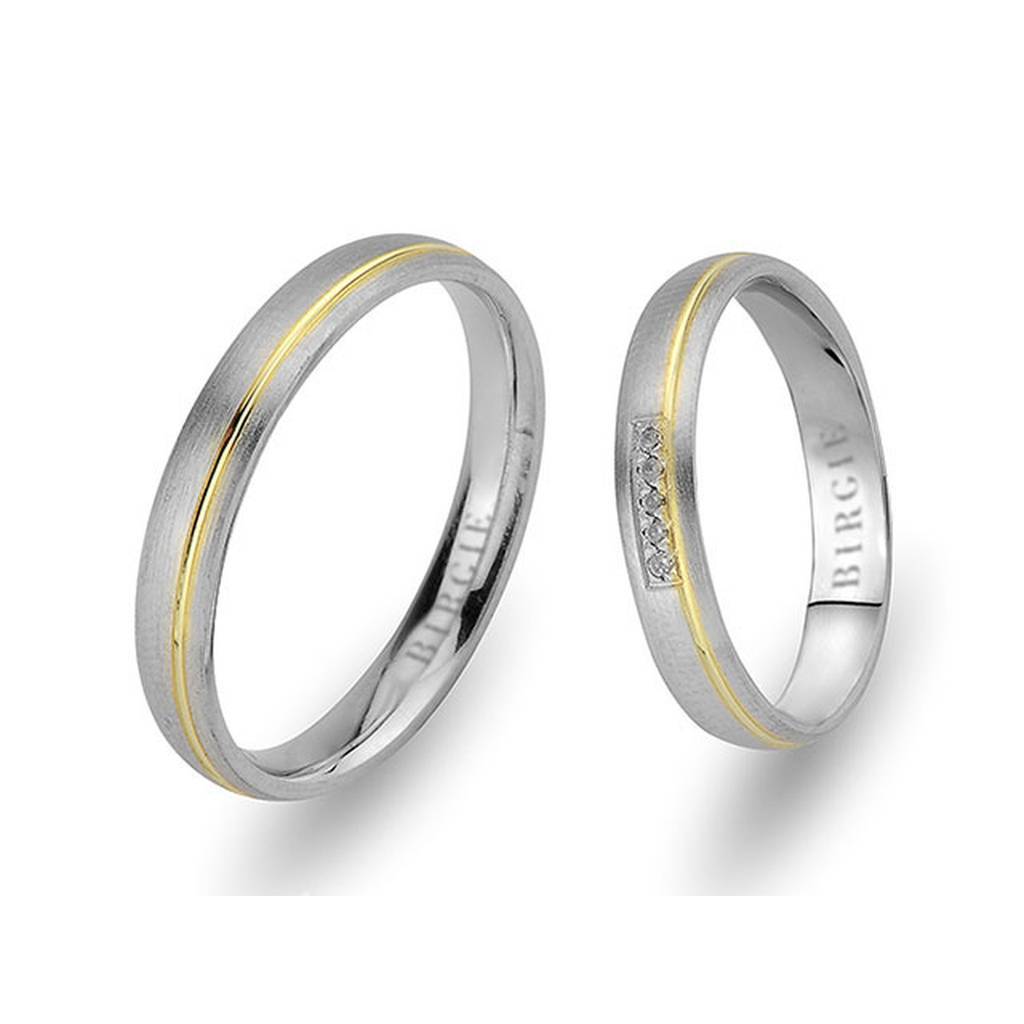 White and Yellow Gold Sazkar Wedding Band w/ Diamonds