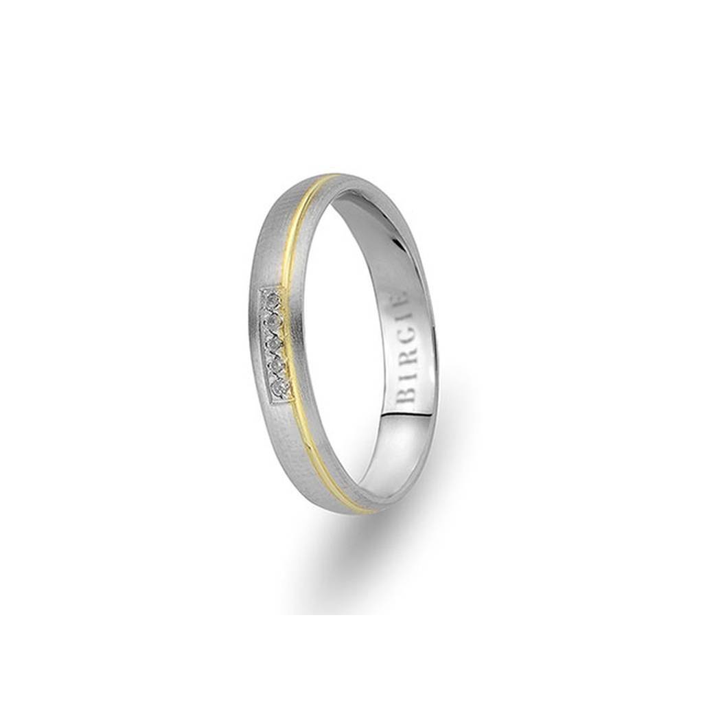 White and Yellow Gold Sazkar Wedding Band w/ Diamonds