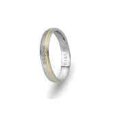 White and Yellow Gold Sazkar Wedding Band w/ Diamonds