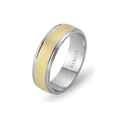 White and Yellow Gold Matt Dreamy Wedding Band