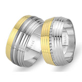 White and Yellow Gold Dolphin Wedding Band w/ Diamonds