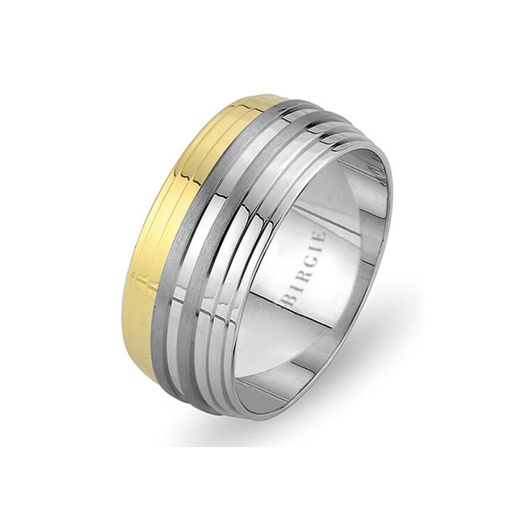 White and Yellow Gold Dolphin Wedding Band w/ Diamonds