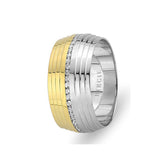 White and Yellow Gold Dolphin Wedding Band w/ Diamonds