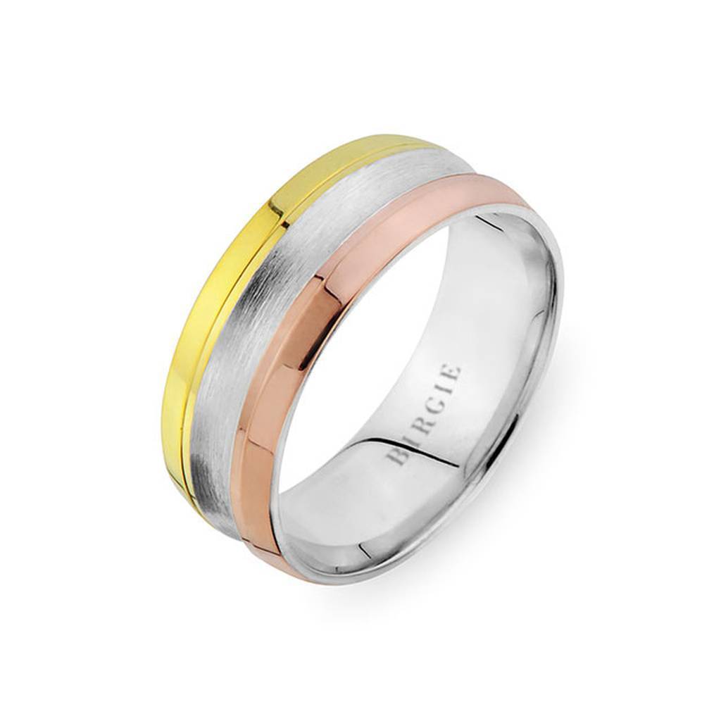 White, Yellow and Rose Gold Lover Wedding Band - Birgie Diamant | Fine Jewellery - Diamant & Edelstein Schmuck