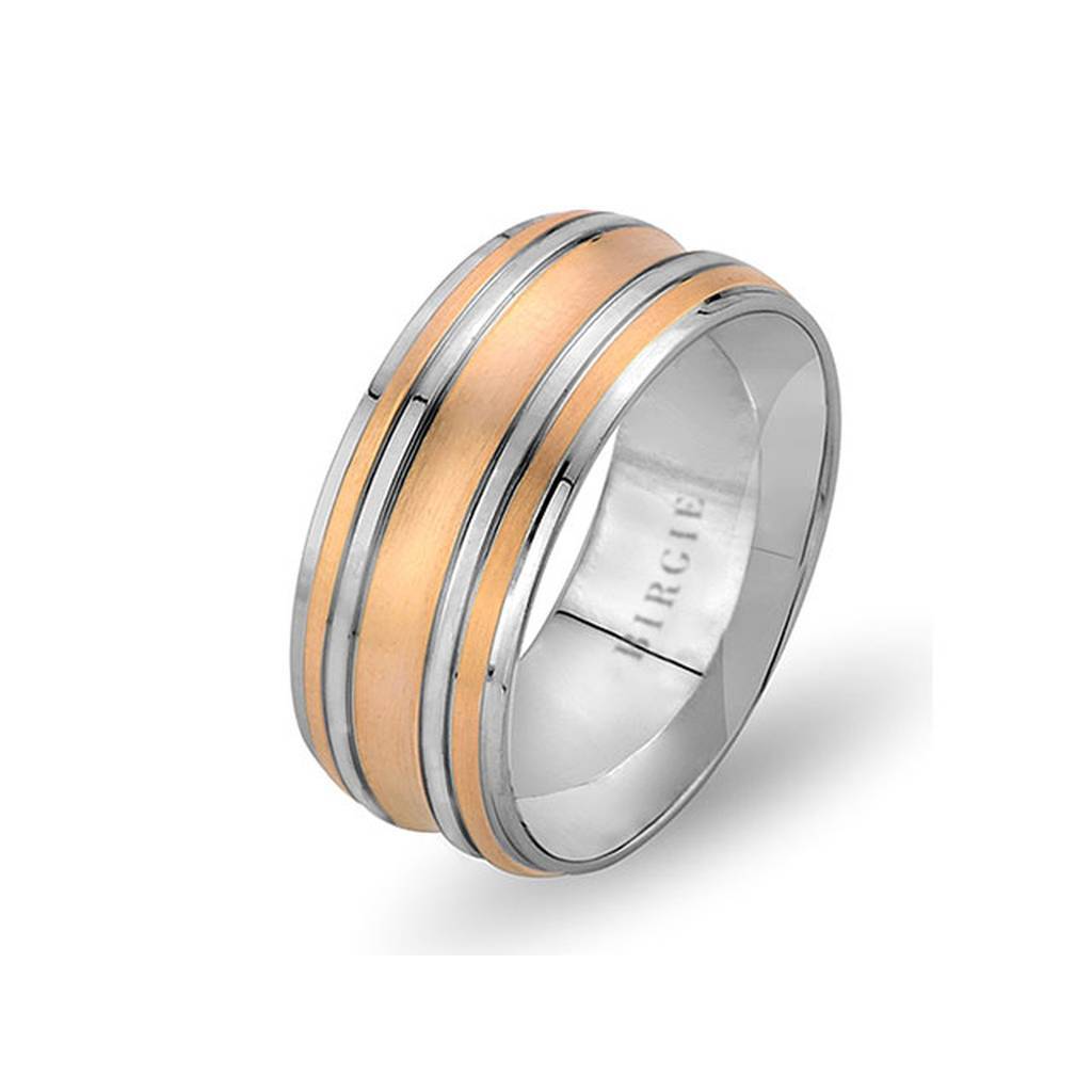 White and Rose Gold Masnawi Wedding Band