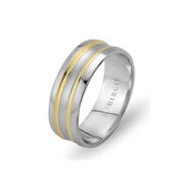 White and Yellow Gold Seyyad Wedding Band