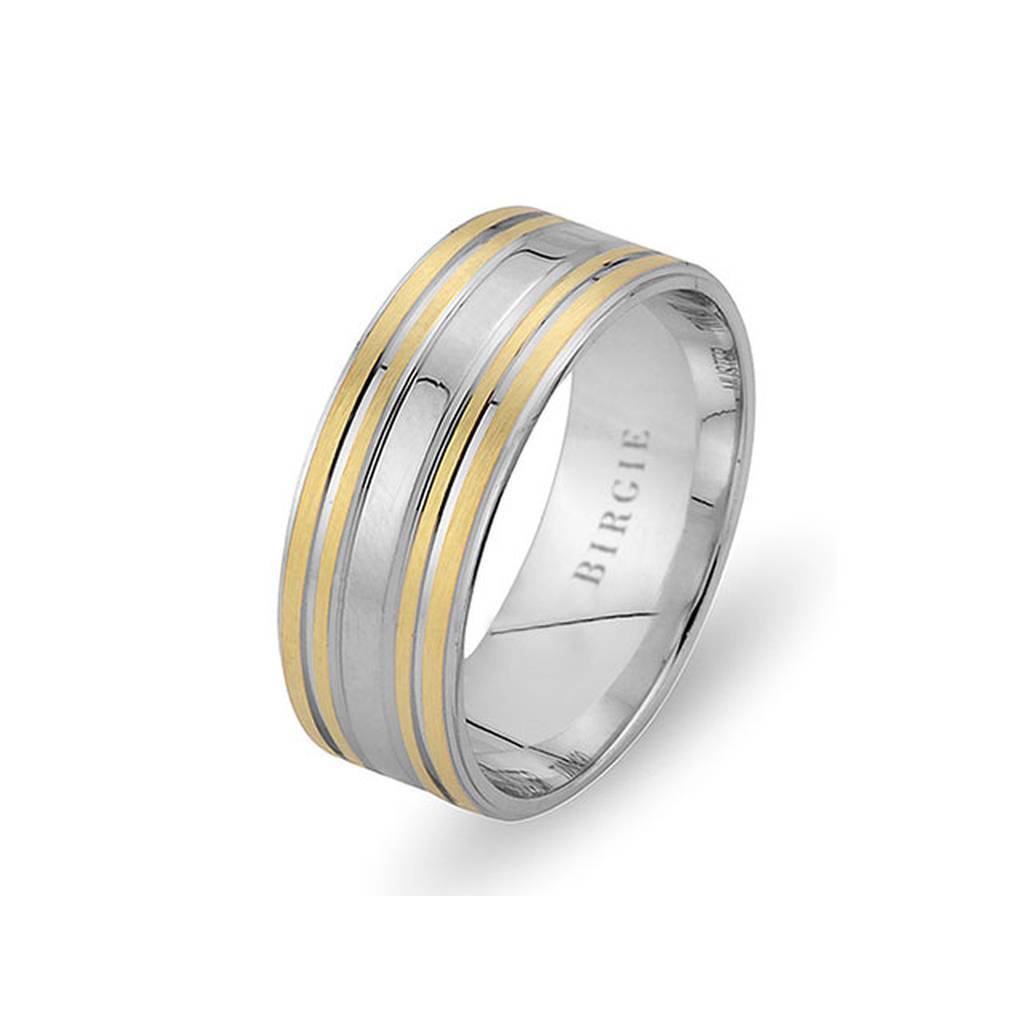 White and Yellow Gold Seyyad Wedding Band