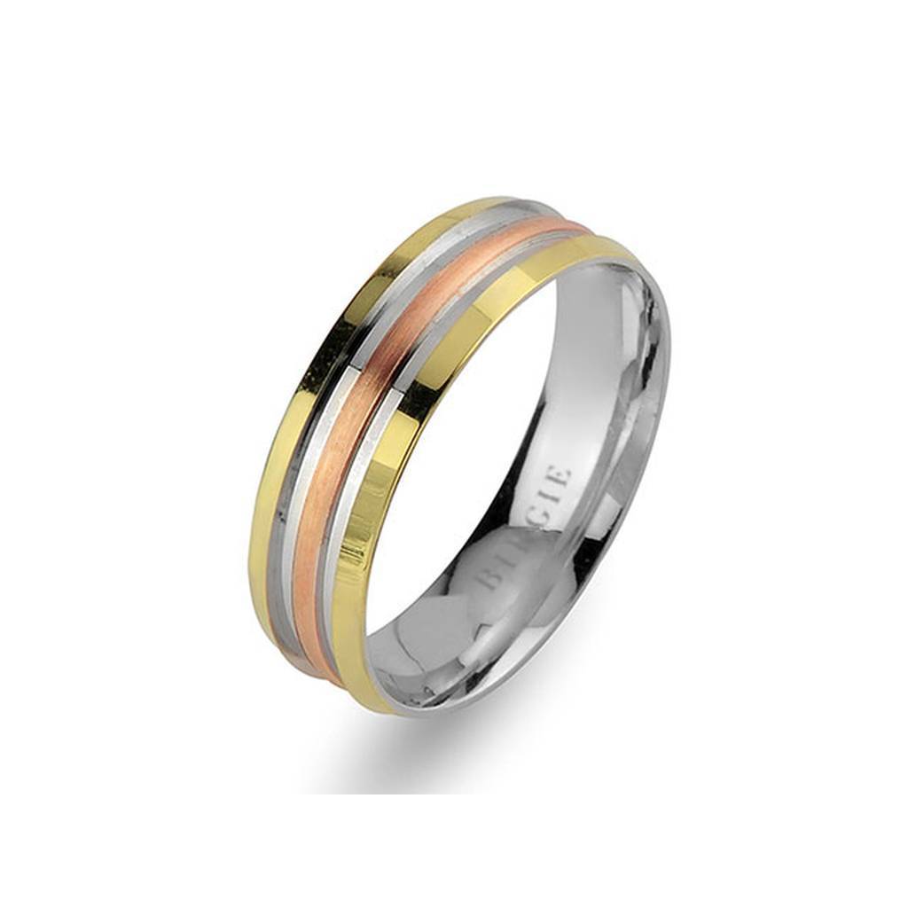 White, Rose and Yellow Gold Levni Wedding Band - Birgie Diamant | Fine Jewellery - Diamant & Edelstein Schmuck