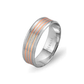 White and Rose Gold Buhari Wedding Band