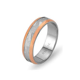 White and Rose Gold Mirza Wedding Band