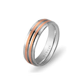 White and Rose Gold Herat Wedding Band