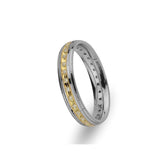 White and Yellow Gold Shiraz Wedding Band w/ Diamonds