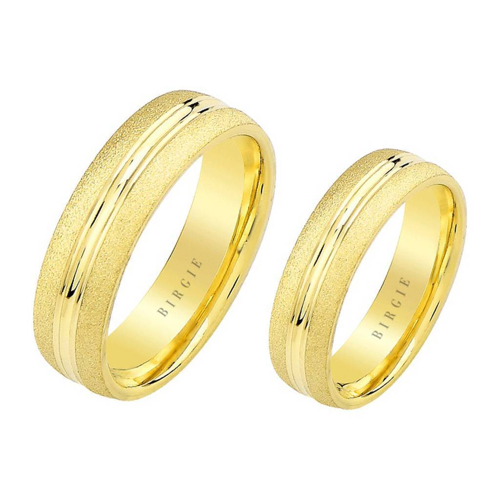 Yellow Gold Grooved Classical Wedding Band - Birgie Diamant | Fine Jewellery - Diamant & Edelstein Schmuck