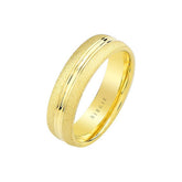 Yellow Gold Grooved Classical Wedding Band - Birgie Diamant | Fine Jewellery - Diamant & Edelstein Schmuck