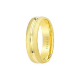 Yellow Gold Grooved Classical Wedding Band - Birgie Diamant | Fine Jewellery - Diamant & Edelstein Schmuck