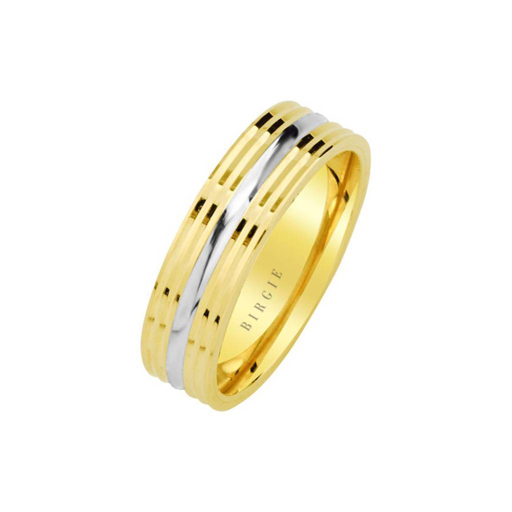 White and Yellow Gold Naum Wedding Band