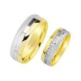 White and Yellow Gold Marquise Wedding Band w/ Diamonds