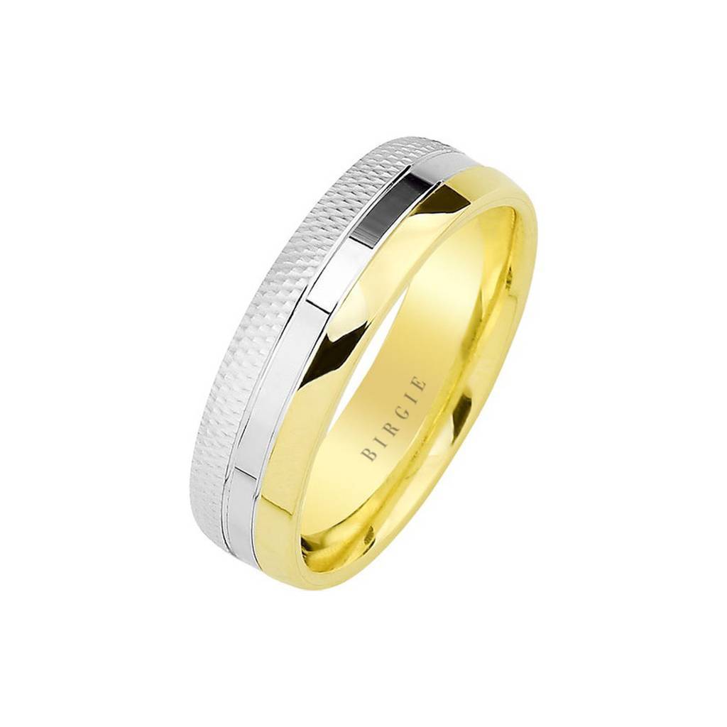 White and Yellow Gold Marquise Wedding Band