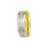 White and Yellow Gold Lebon Wedding Band w/ Diamonds